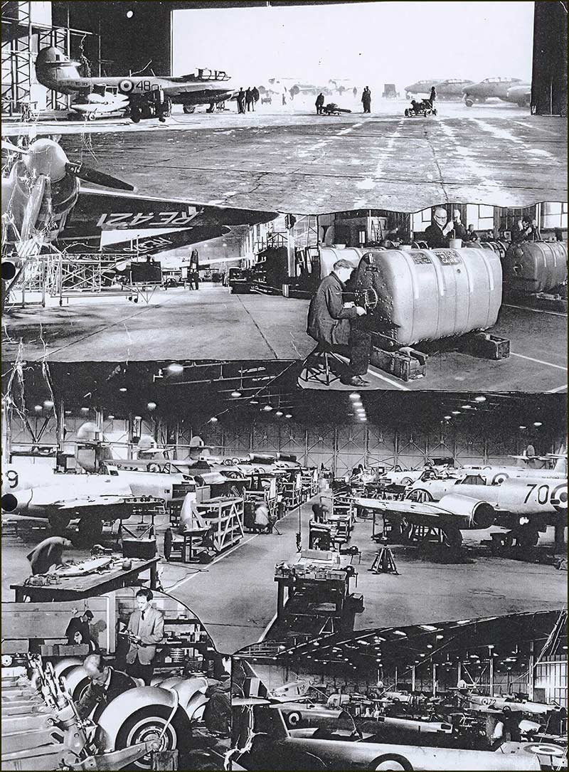 Inside the Langar Sheds in 1950s. From 1952 to 1963 the Canadian Royal Airforce was stationed at Langare Airfield.