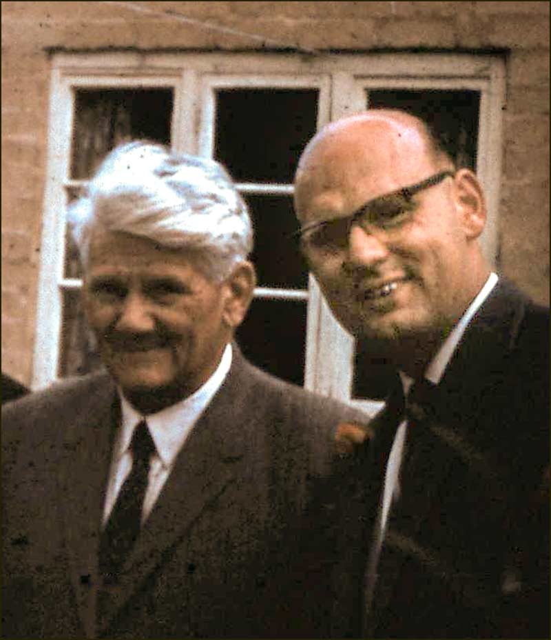 Doctor Leadley (right) with Vic Hall in 1965