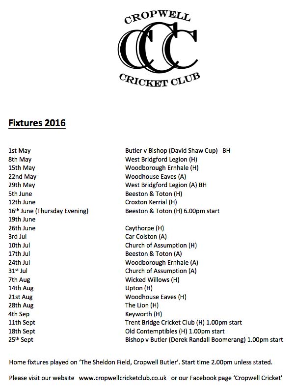 Fixtures 2016