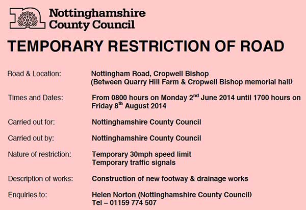 Road restrictions