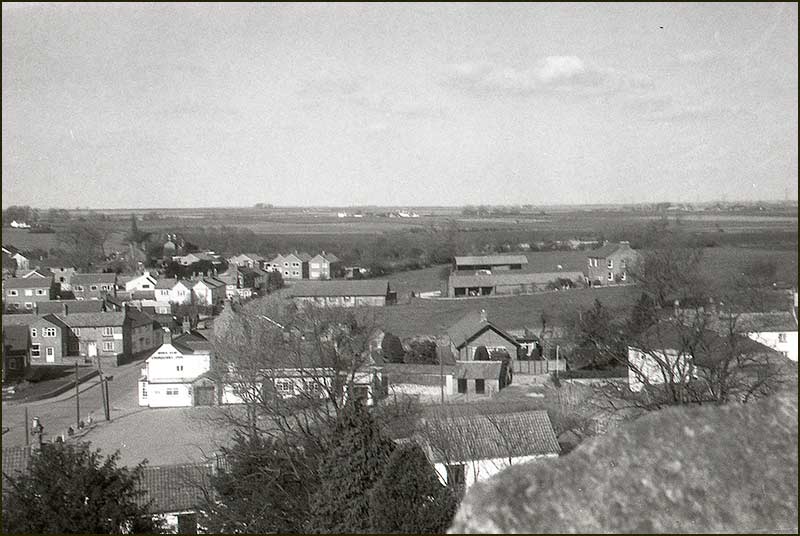 1970s. View from church tower of Old Hall Farm