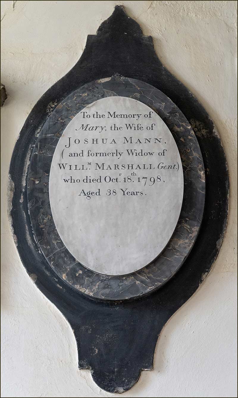 Memorial tablet to Mary Mann (Mabbott/Marshall)
