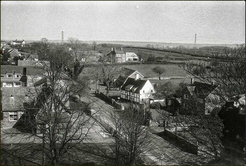 Fern Road from the church tower (1970s)