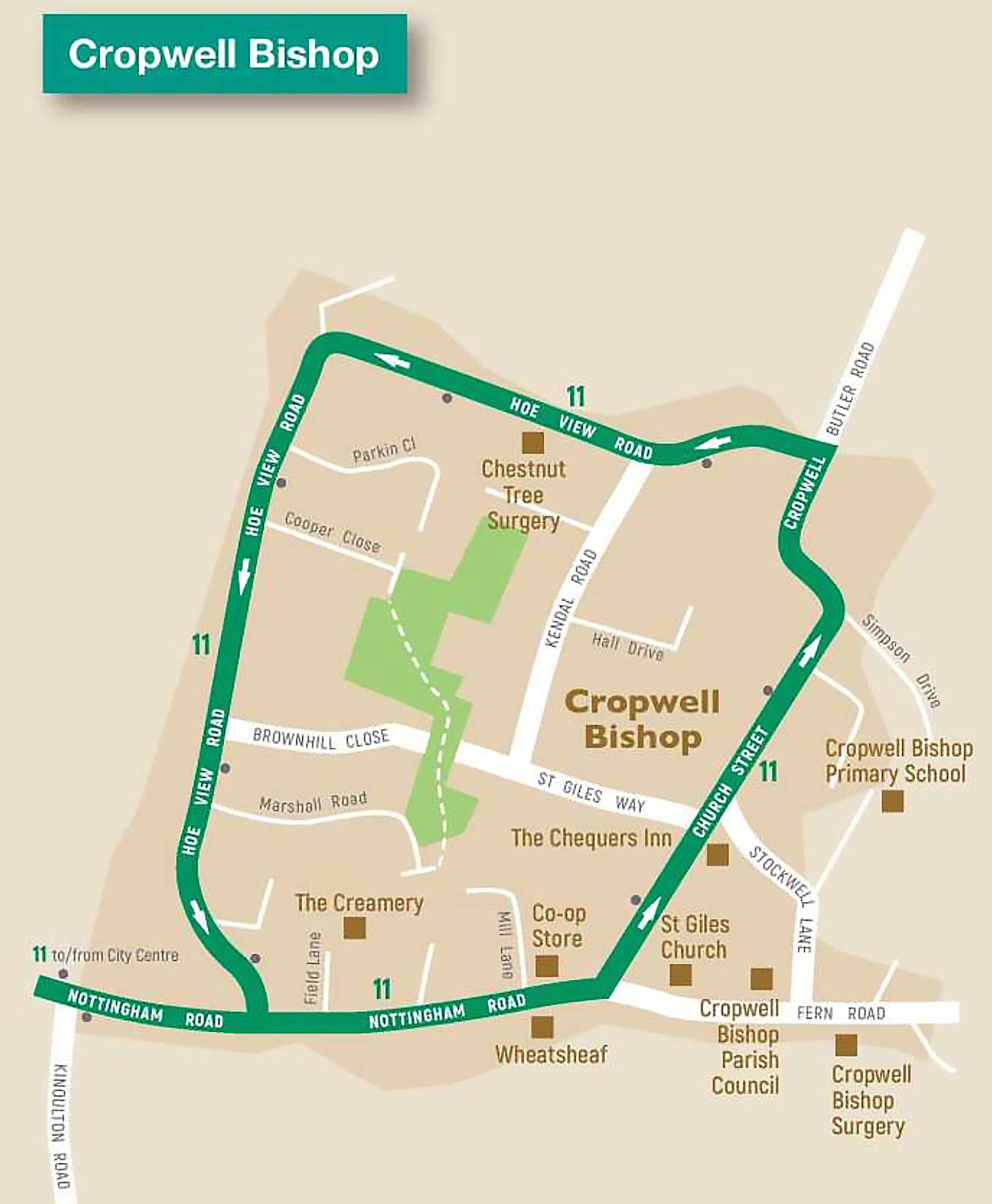 Cropwell Bishop route